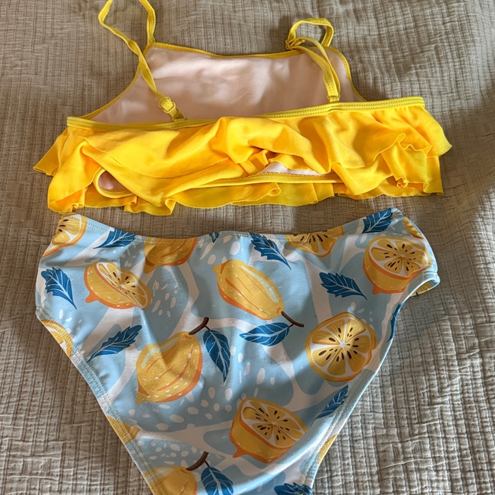Yellow Ruffle Bikini Set for Kids - Picture 2 of 3
